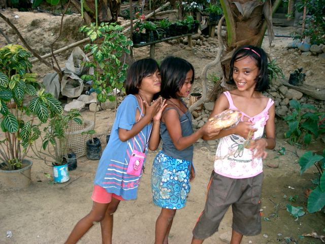 A few young beach residents