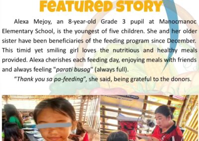 Children in Cagban Ibabaw Boracay receiving nutritious meals during the Rose CGI Weight of Life 2026 Supplementary Feeding Program.